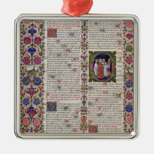 Illuminated page from the Book of Psalms Metal Ornament