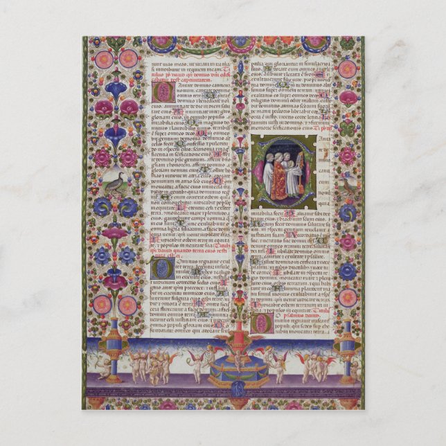 Illuminated page from the Book of Psalms Postcard (Front)