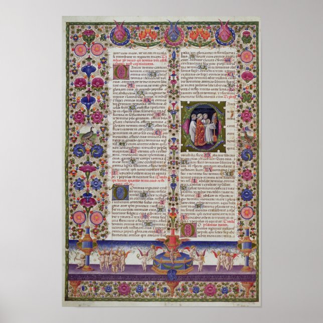 Illuminated page from the Book of Psalms Poster (Front)