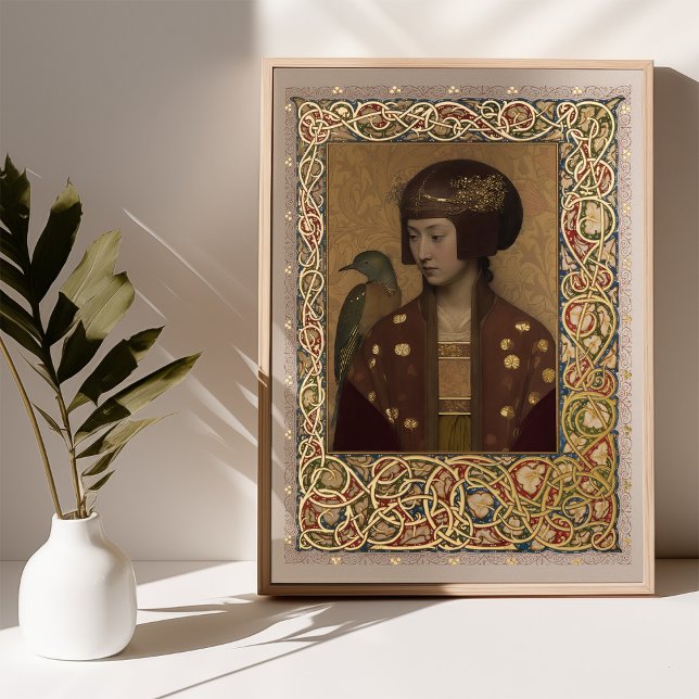 Illuminated Peacock Maiden Poster Morris Inspired (Creator Uploaded)