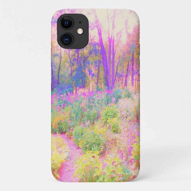 Illuminated Pink and Coral Garden Landscape Case-Mate iPhone Case (Back)