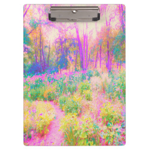 Illuminated Pink and Coral Garden Landscape Clipboard