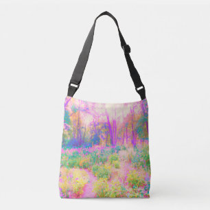 Illuminated Pink and Coral Garden Landscape Crossbody Bag