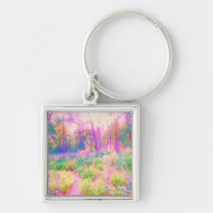 Illuminated Pink and Coral Garden Landscape Key Ring