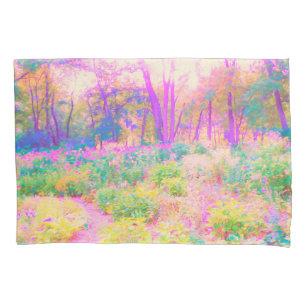 Illuminated Pink and Coral Garden Landscape Pillowcase