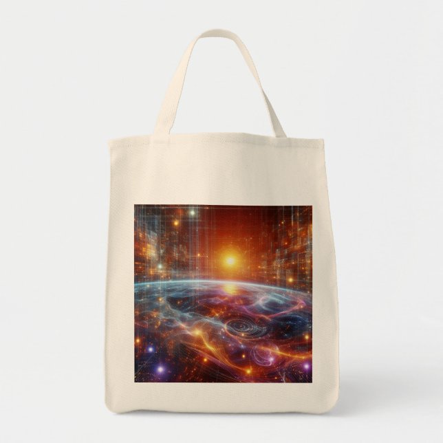 Illuminated Quantum Grid Tote Bag (Front)
