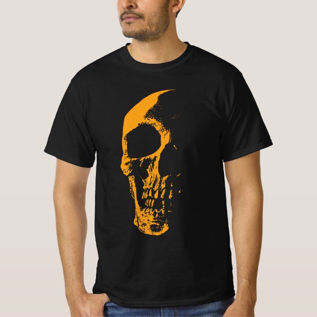 Illuminated Skull Orange Paint Creation T-Shirt (Front)