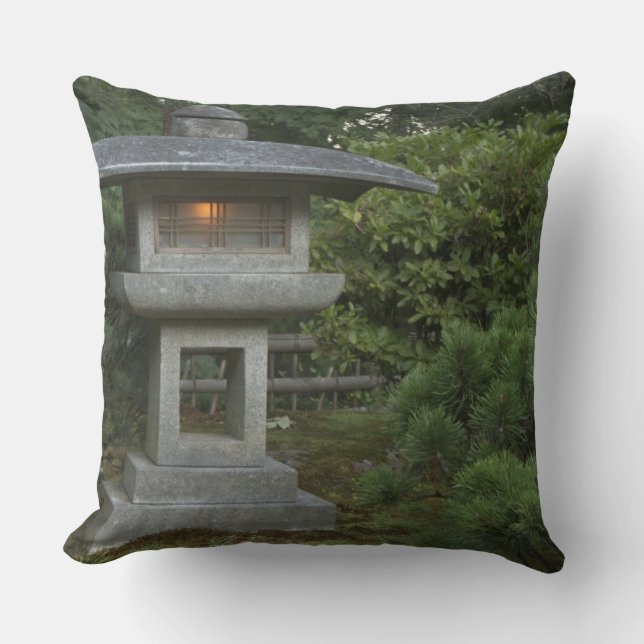 Illuminated stone lantern in Japanese Garden Cushion (Front)