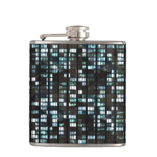 Illuminated windows pattern hip flask