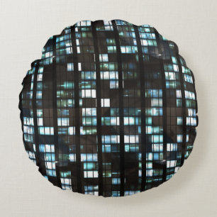 Illuminated windows pattern round cushion