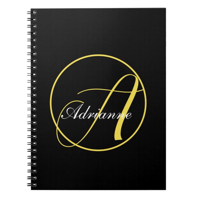 Illuminated Yellow Monogram Notebook (Front)