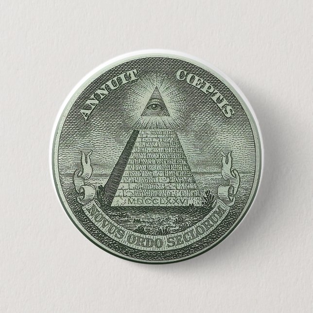Illuminati - All seeing eye 6 Cm Round Badge (Front)