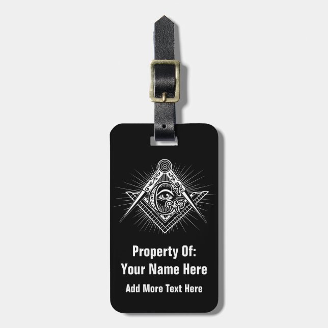 Illuminati All Seeing Eye Freemason Symbol Luggage Tag (Front Vertical)