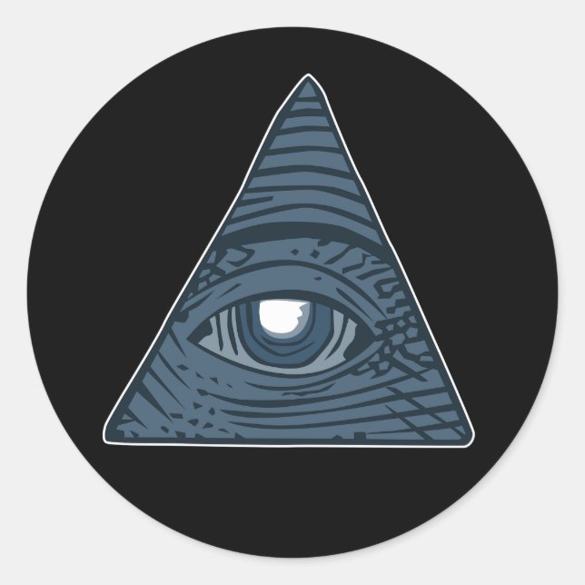 Illuminati All Seeing Eye Pyramid Symbol Classic Round Sticker (Front)
