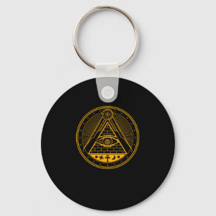 Illuminati Conspiracy Triangle Masonic All Seeing  Key Ring