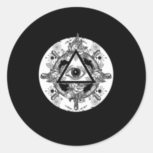 Illuminati Conspiracy Triangle Masonic Mandala Gif Classic Round Sticker