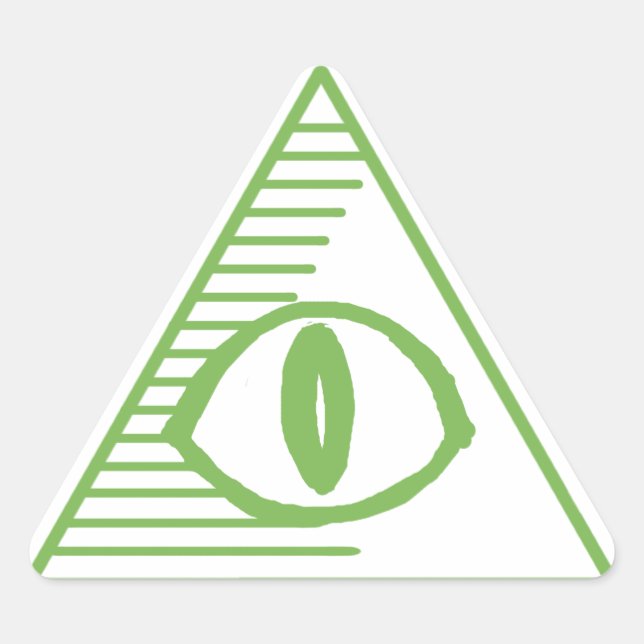 Illuminati Eye Triangle Sticker - Cash Green (Front)