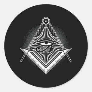 Illuminati Masonic Pyramid Triangle Conspiracy Gif Classic Round Sticker