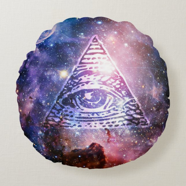Illuminati nebula round cushion (Front)