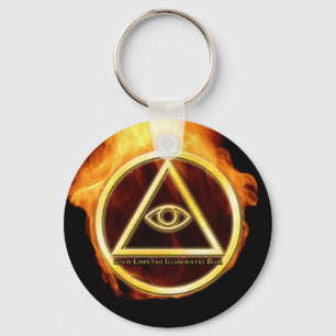 Illuminati on Fire Key Ring