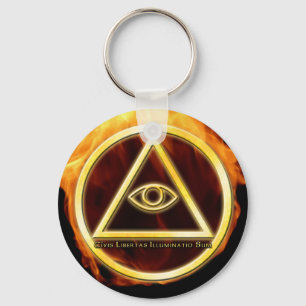 Illuminati on Fire Key Ring