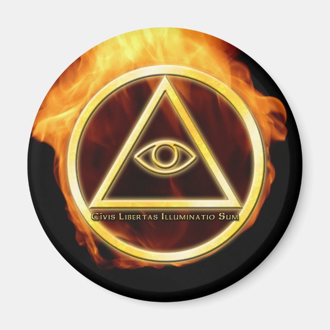 Illuminati on Fire Magnet (Front)