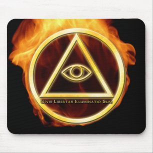 Illuminati on Fire Mouse Pad