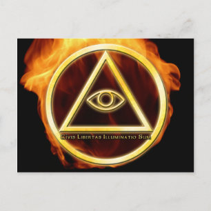 Illuminati on Fire Postcard