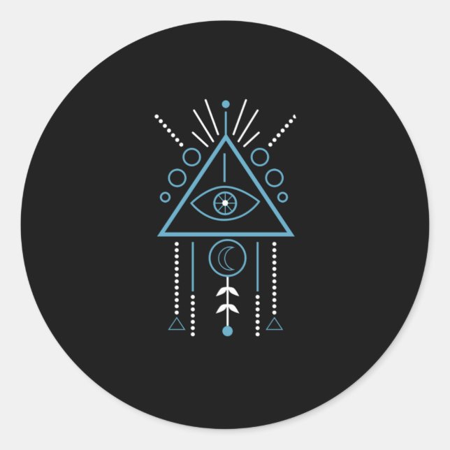 Illuminati Symbol Masonic Triangle Dreamcatcher Gi Classic Round Sticker (Front)