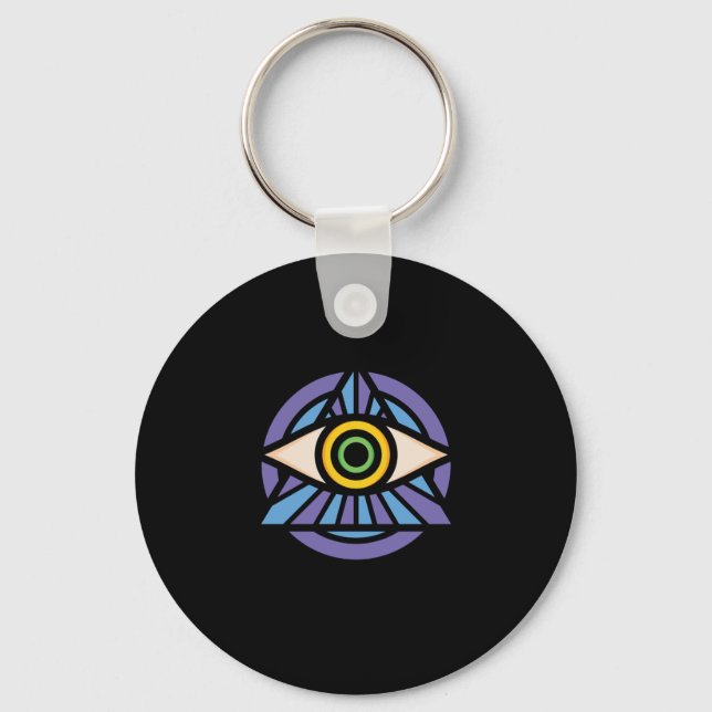 Illuminati Symbol Triangle Masonic Conspiracy Gift Key Ring (Front)