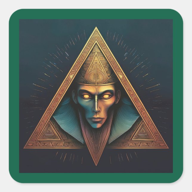 Illuminati Wall Crest Square Sticker (Front)