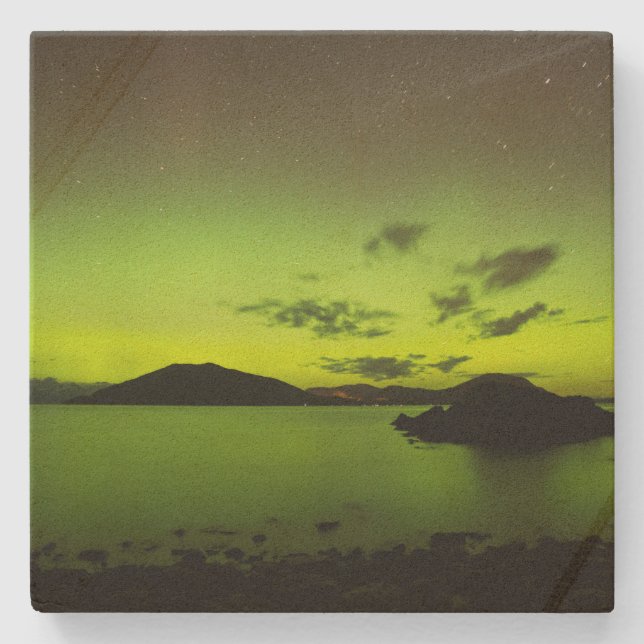 Illuminating Aurora Stone Coaster (Front)