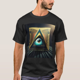 Illuminating Eye and Pyramid Graphic Pul T-Shirt