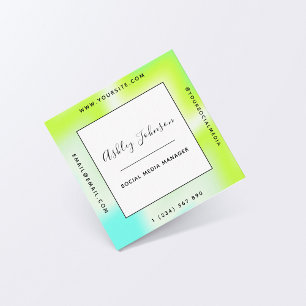 Illuminating Green Shade Spring Fresh Social Media Square Business Card
