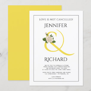 Illuminating yellow ampersand virtual wedding invitation