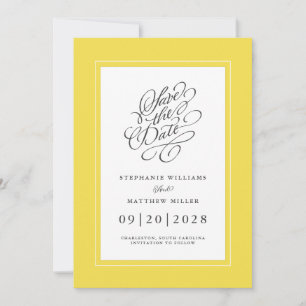 Illuminating Yellow Elegant Wedding Engagement Save The Date