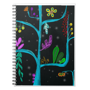 Illumination colour glow in the dark fantasy flowe notebook
