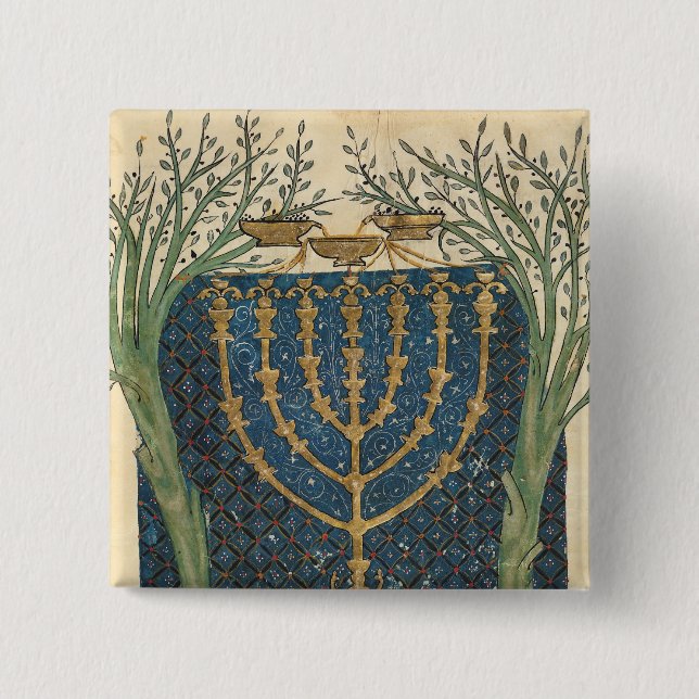 Illumination of a menorah, from 15 cm square badge (Front)