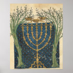 Illumination of a menorah, from poster<br><div class="desc">Illumination of a menorah,  from the Jewish Cervera Bible,  1299 | by Joseph Asarfati | Art Location: Instituto da Biblioteca Nacional,  Lisbon,  Portugal | French Artist | Image Collection Number: XIR161985</div>