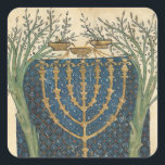 Illumination of a menorah, from square sticker<br><div class="desc">Illumination of a menorah,  from the Jewish Cervera Bible,  1299 | by Joseph Asarfati | Art Location: Instituto da Biblioteca Nacional,  Lisbon,  Portugal | French Artist | Image Collection Number: XIR161985</div>