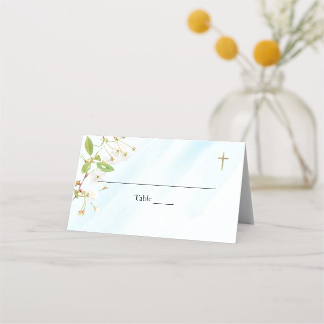 Illumination Orthodox Christian Baptism Place Card (Front)
