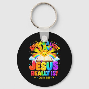 Illumination Station Shining A Light On Who Jesus Key Ring