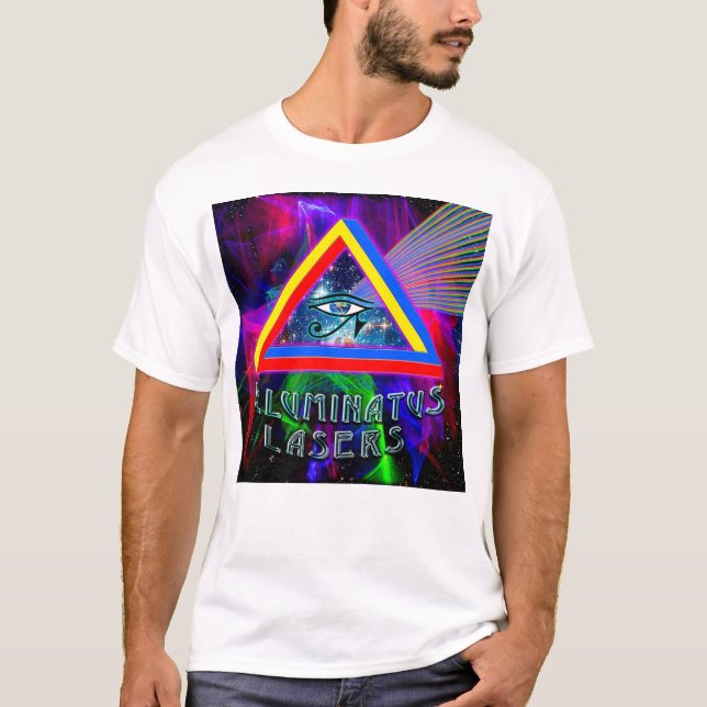 Illuminatus Lasers Logo White T-Shirt (Front)