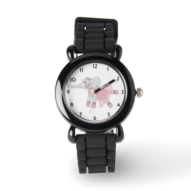 illusima Ballerina Elephant Silver Glitter Watch (Front)