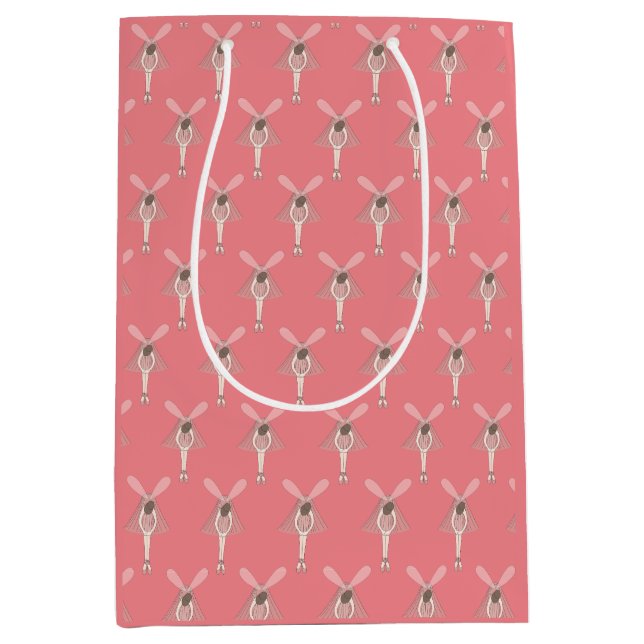 illusima Ballerina Fairy Peach Medium Gift Bag (Front)