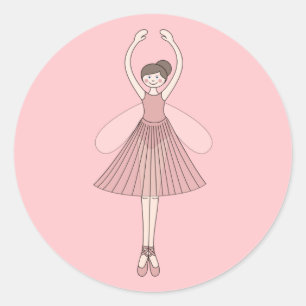 illusima Ballerina Fairy Point Shoes Ballet Pink Classic Round Sticker