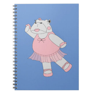 illusima Ballerina Hippo Blue Notebook