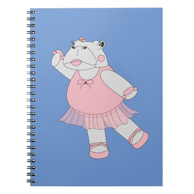 illusima Ballerina Hippo Blue Notebook (Front)