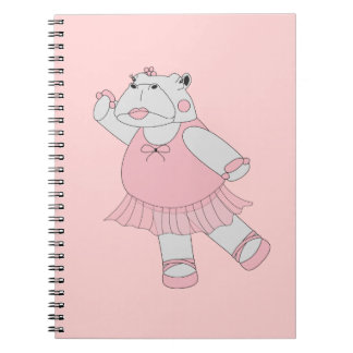 illusima Ballerina Hippo Light Pink Notebook