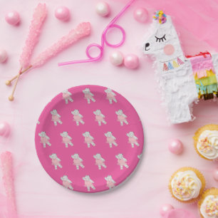 illusima Ballerina Hippo Pink Paper Plate